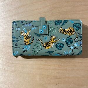 Shag Wear Tiger Jungle Print Green Wallet (ND) NWOT